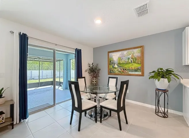 Staged dining room