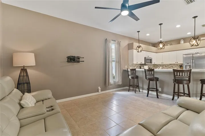 Perfect flow from kitchen to family room.