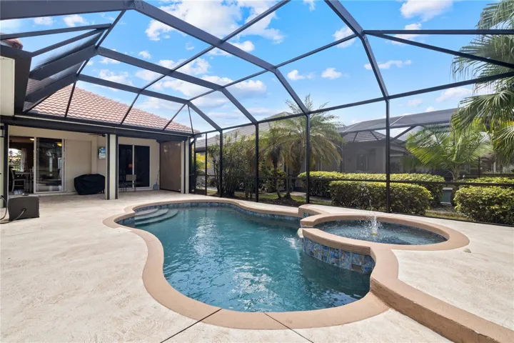 Now to the important parts-heated pool with spa and fountain
