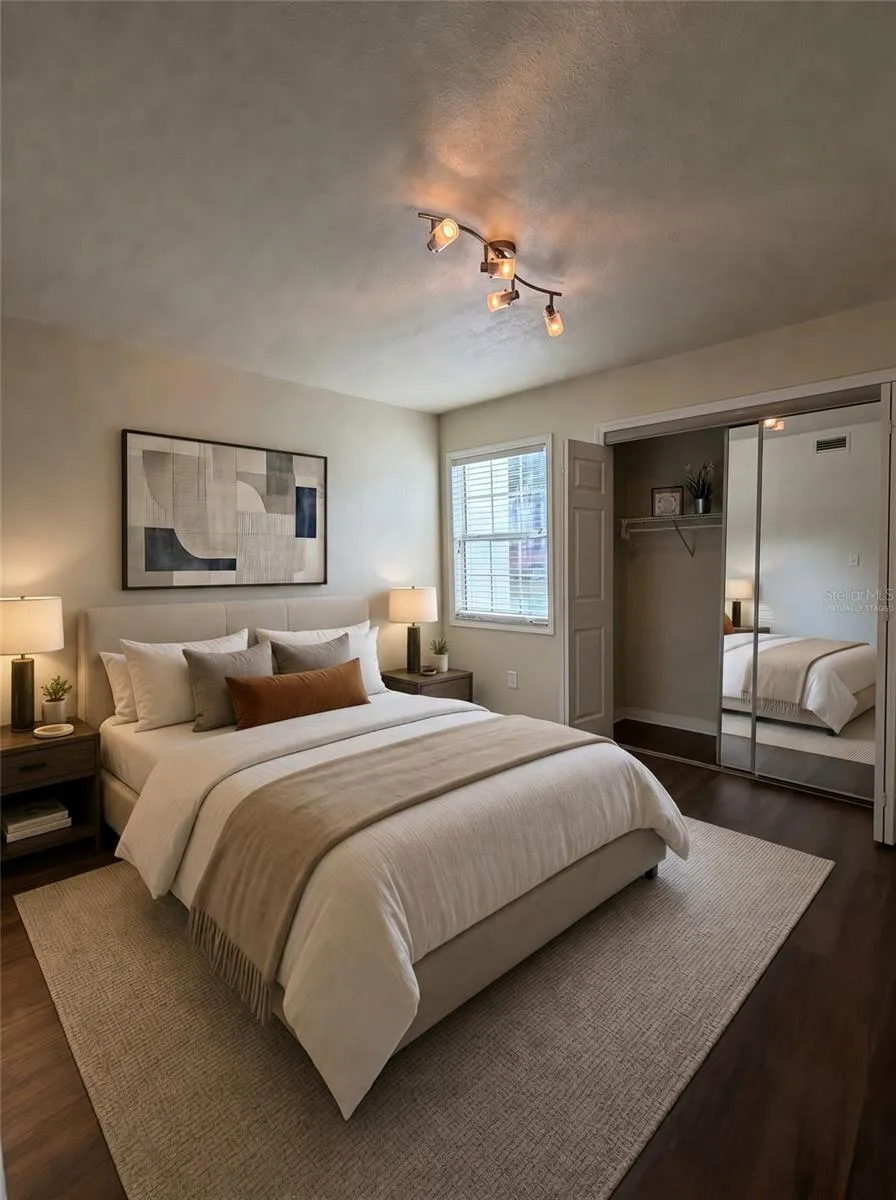 Virtually staged Second Bedroom.