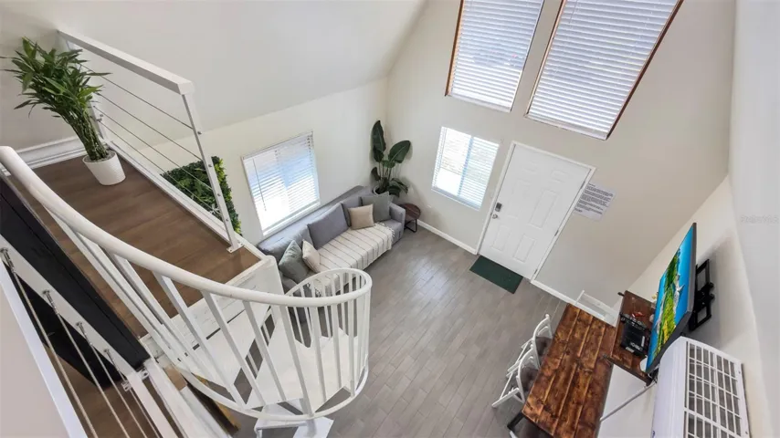 Looking in from second bedroom upstairs - Living room/Dining Room