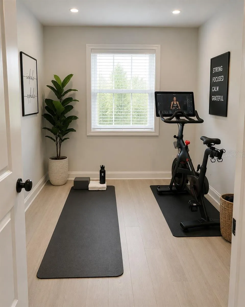 virtually staged as a gym