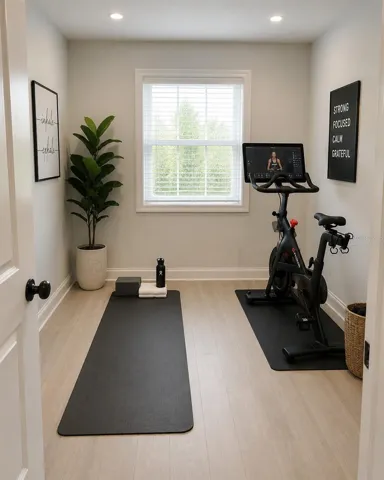 virtually staged as a gym