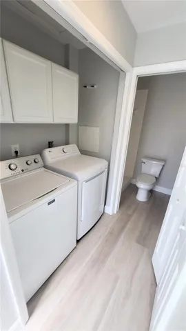 Full size washer and dryer inside