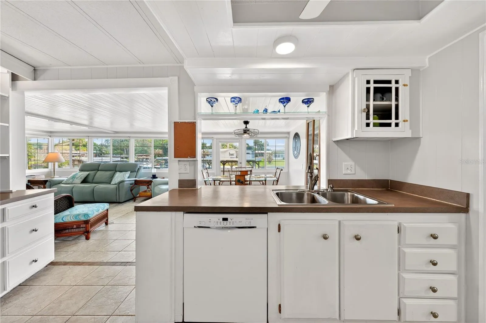 Kitchen with water view