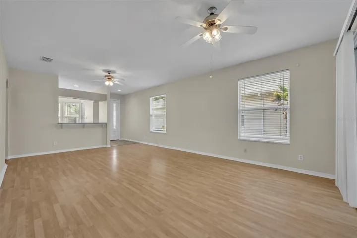 View of living room from Primary bedroom