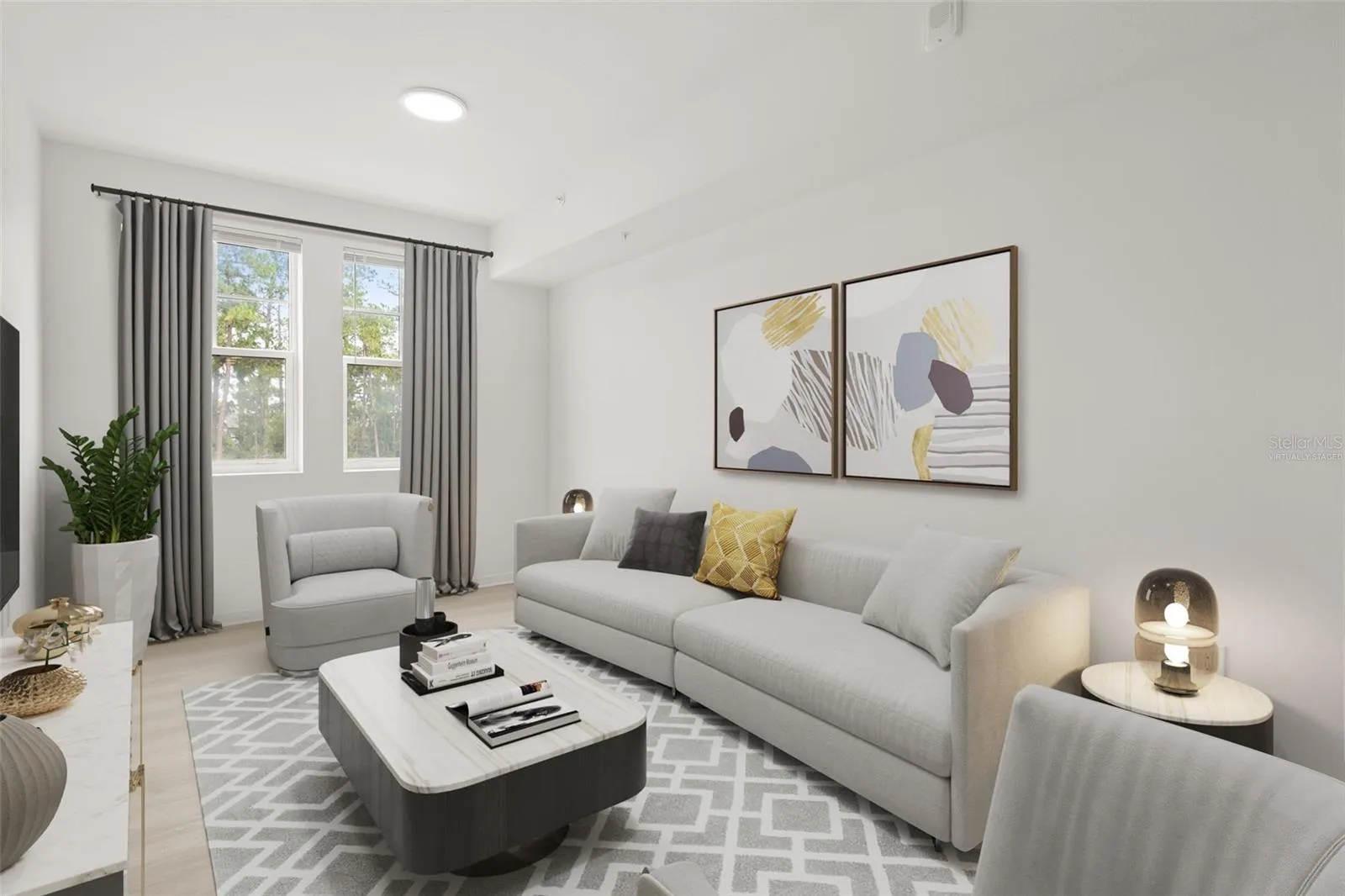 Living room - virtually staged