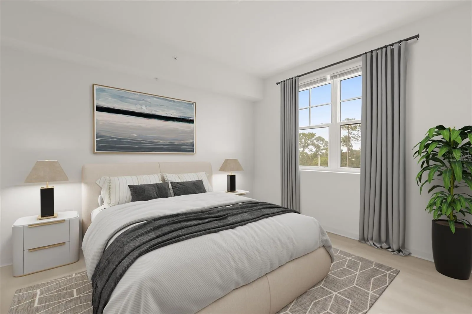 Primary bedroom - virtually staged
