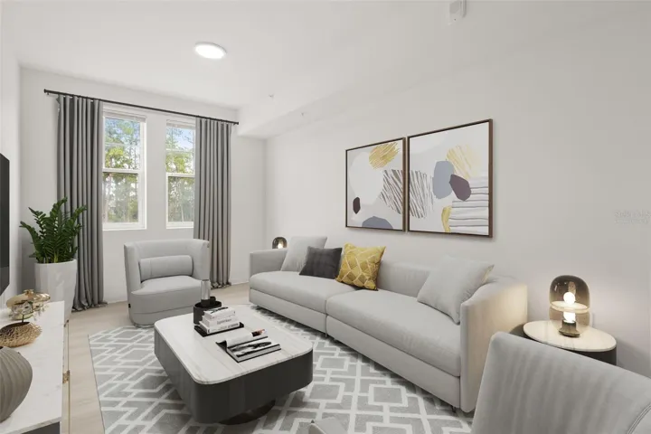 Living room - virtually staged