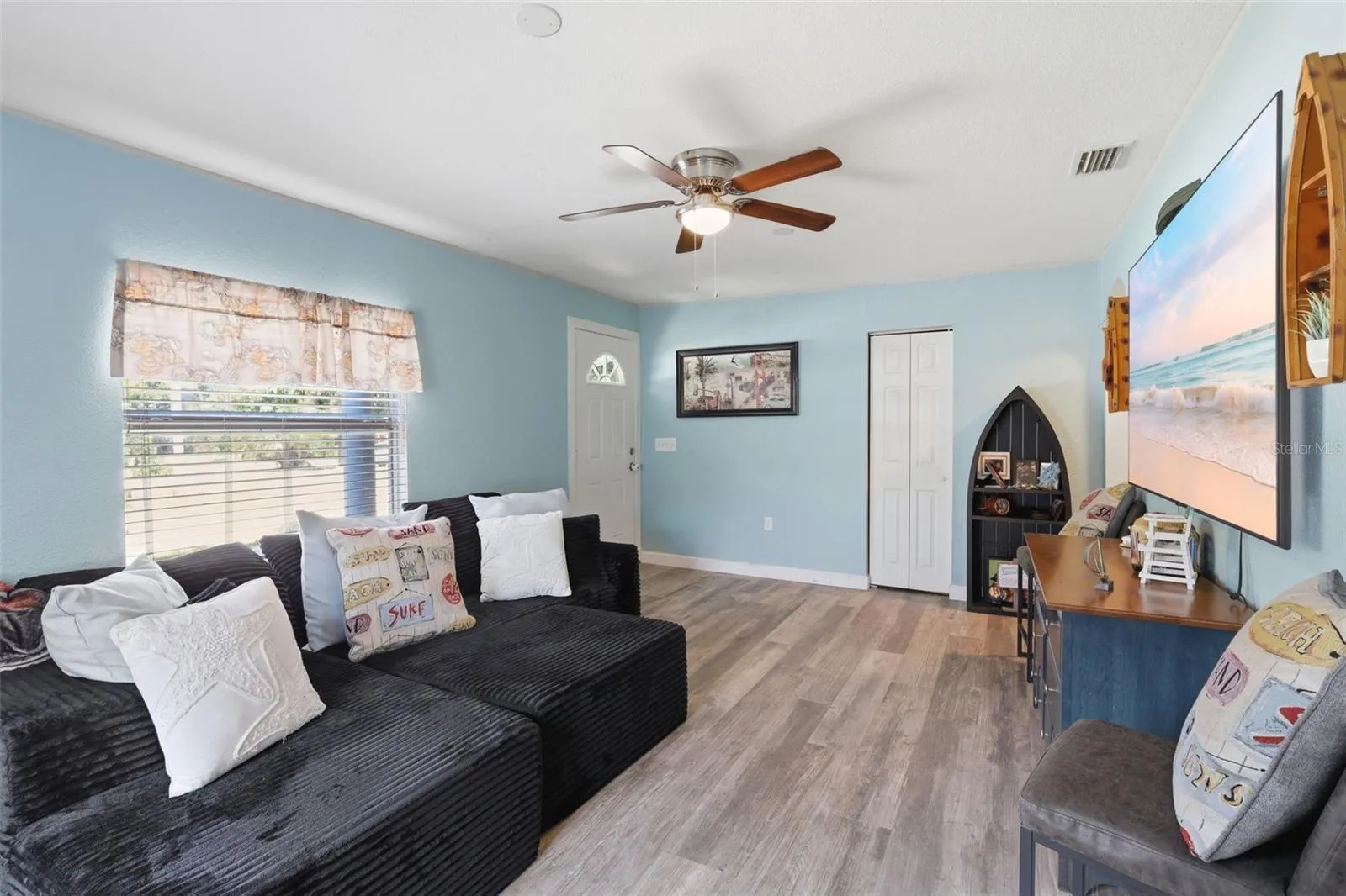 View of living room toward entrance.