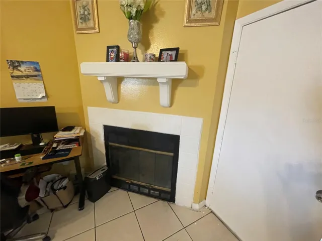 Wood burning fireplace in the great room