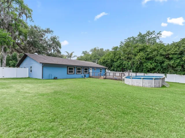 Fenced backyard