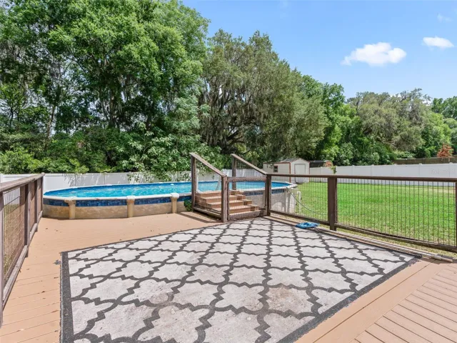 Above ground pool with deck