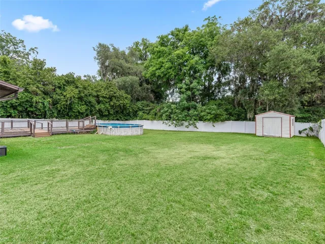 Fenced backyard