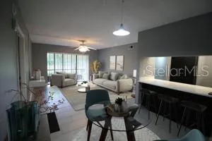 Virtual staged Snack Bar dining area