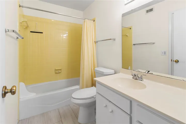 tub and shower in guest bathroom.