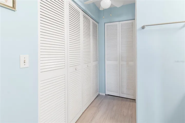 Side closet an walk in closet off master bedroom.