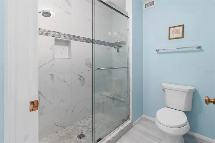 Walk in shower in master bath.