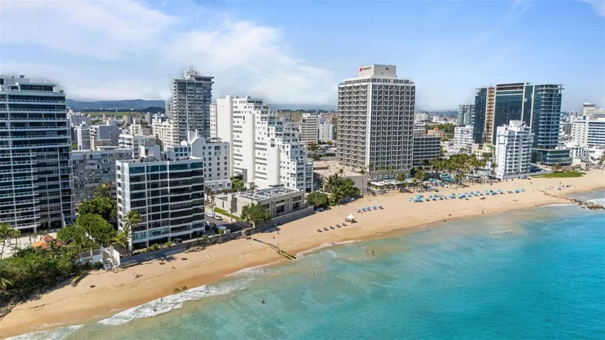 Tiered white oceanfront building on Ashford Avenue