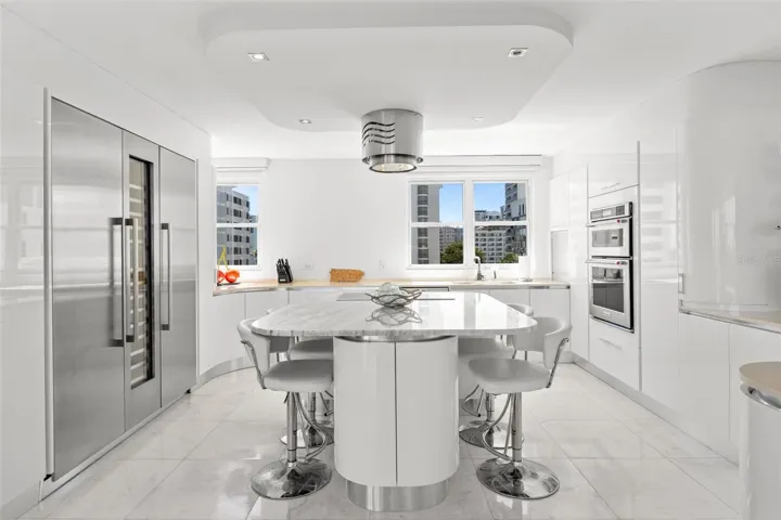 Modern kitchen island perfect for everyday dining.