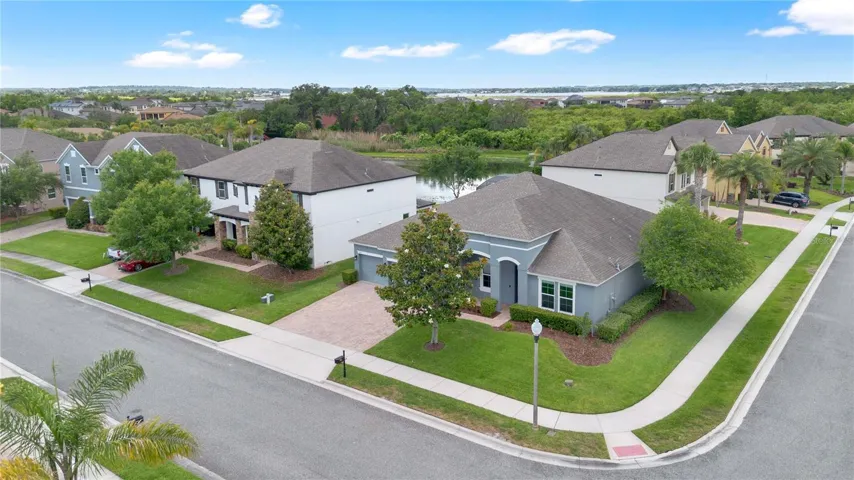 Aerial of Home and Corner Lot
