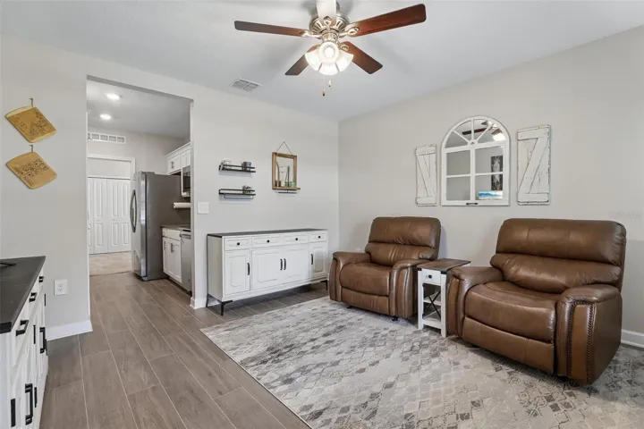 WOOD-LOOK TILE FLOORING flows throughout the Suite.