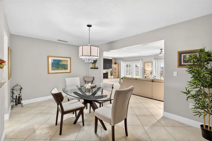 Dining room overlooking living room