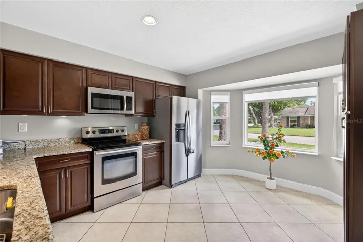 Updated kitchen with stainless steel appliances