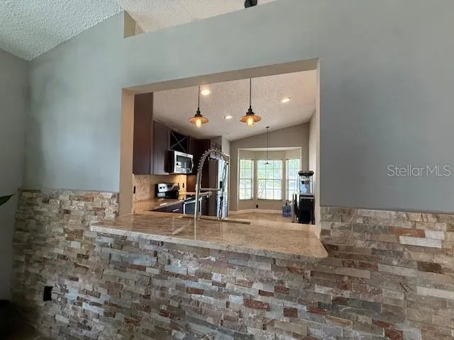 Natural stone accent wall