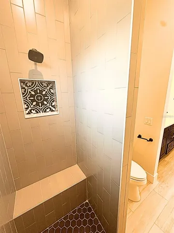 Guest bathroom shower.
