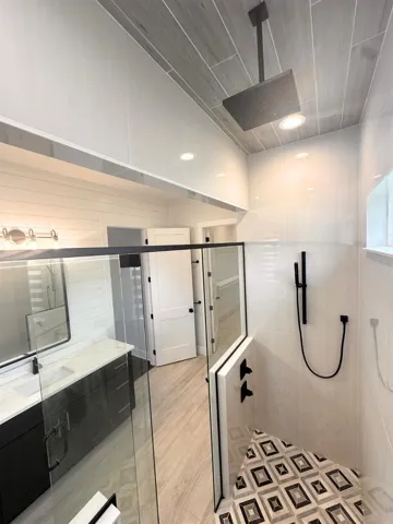 Primary bathroom shower.