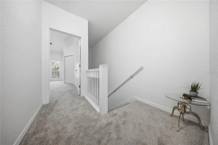 Upstairs landing plus brand new carpet upstairs