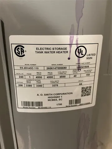 Upstairs Water Heater