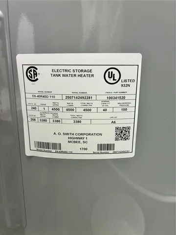 Downstairs Water Heater