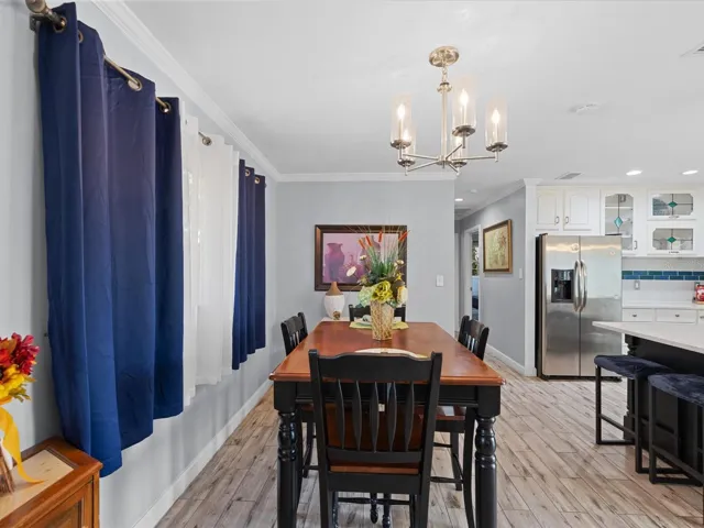 Tile floor dining area