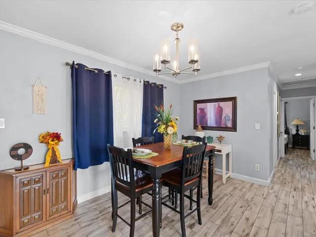 Tile floor dining area