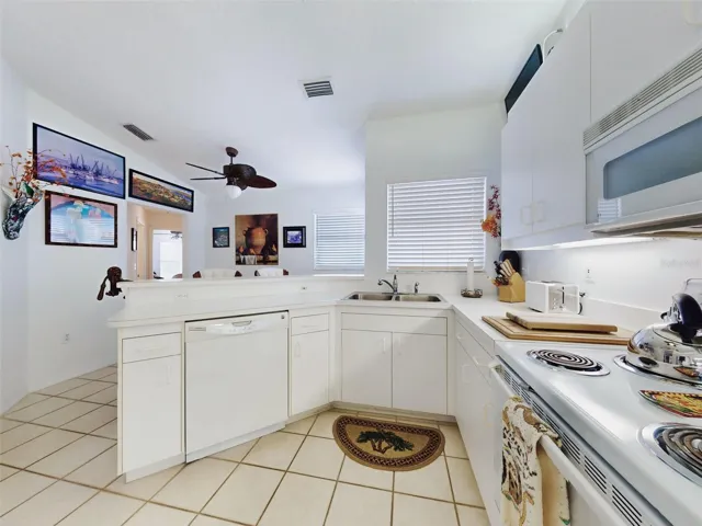 Kitchen with window above sink