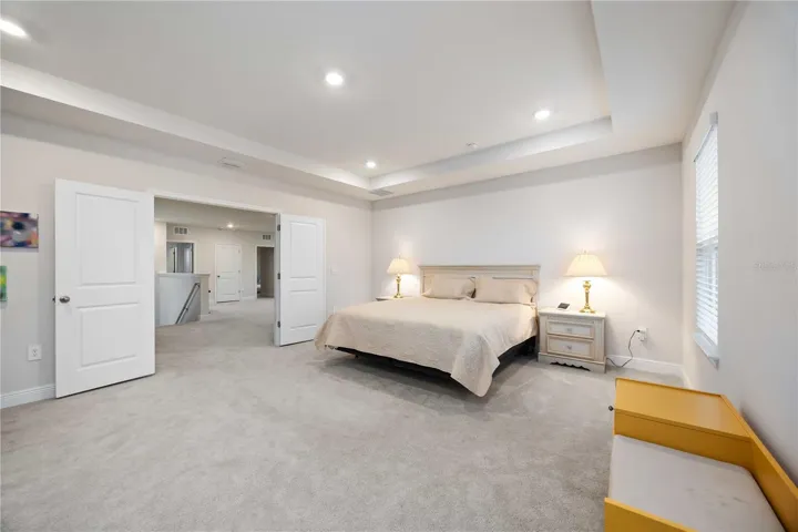 Owner Suite with double doors and tray ceiling