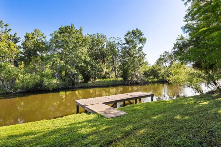 Private dock in backyard