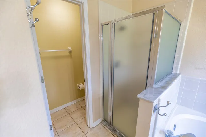 Separate shower and soaking tub