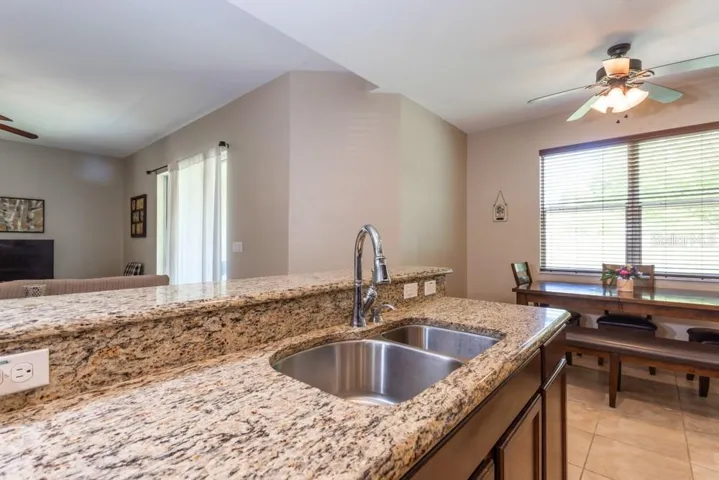 Granite Countertops in Kitchen w s/s sink