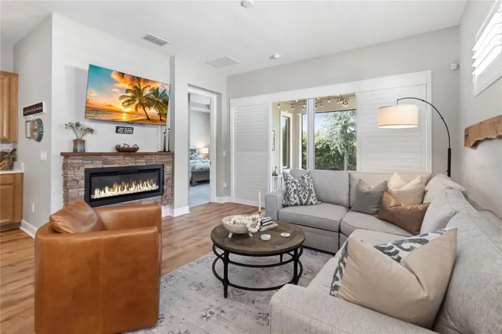 Electric fireplace in the living room