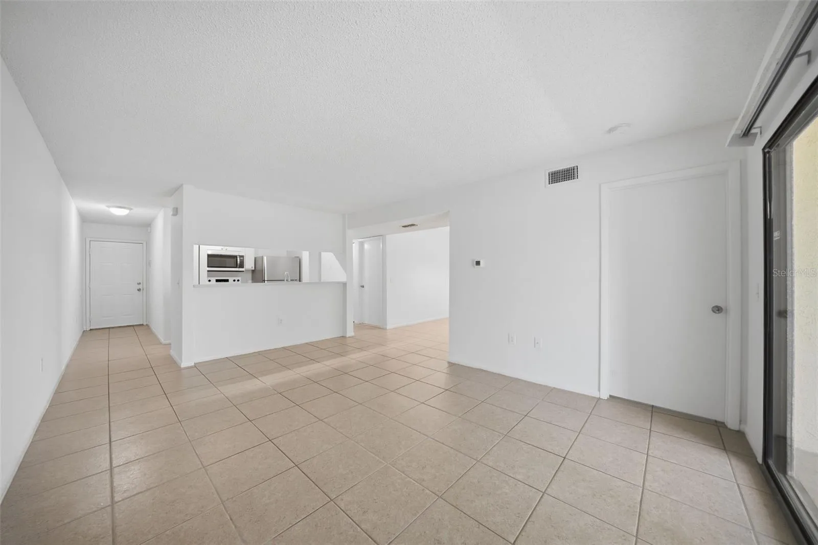 Living room to kitchen and dining room