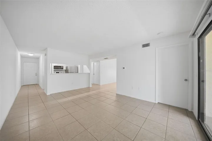 Living room to kitchen and dining room