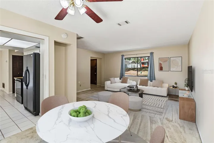 Living/Dining-virtually staged