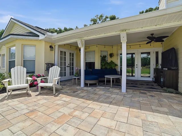 Covered Rear Porch & Paver Deck