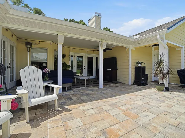 Covered Rear Porch & Paver Deck