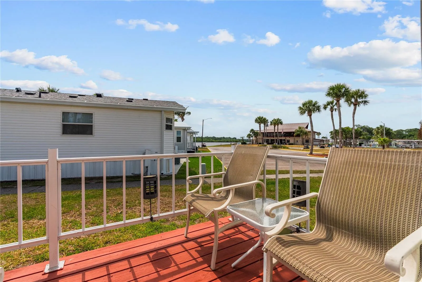 Relax and soak up the son from your elevated back porch