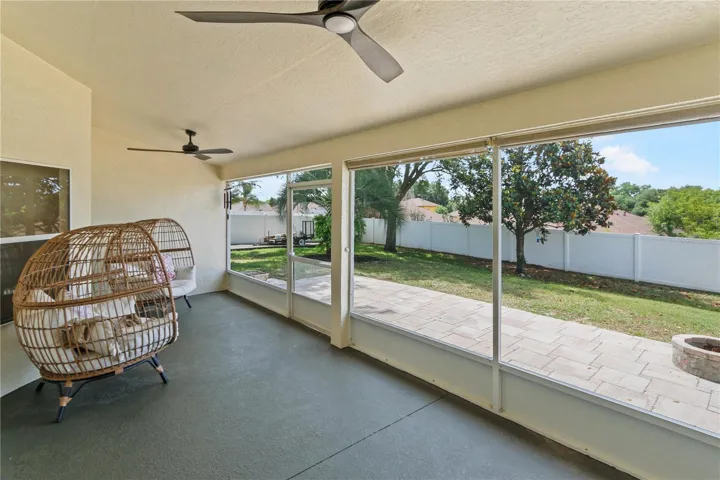 Screen patio with roll down shades
