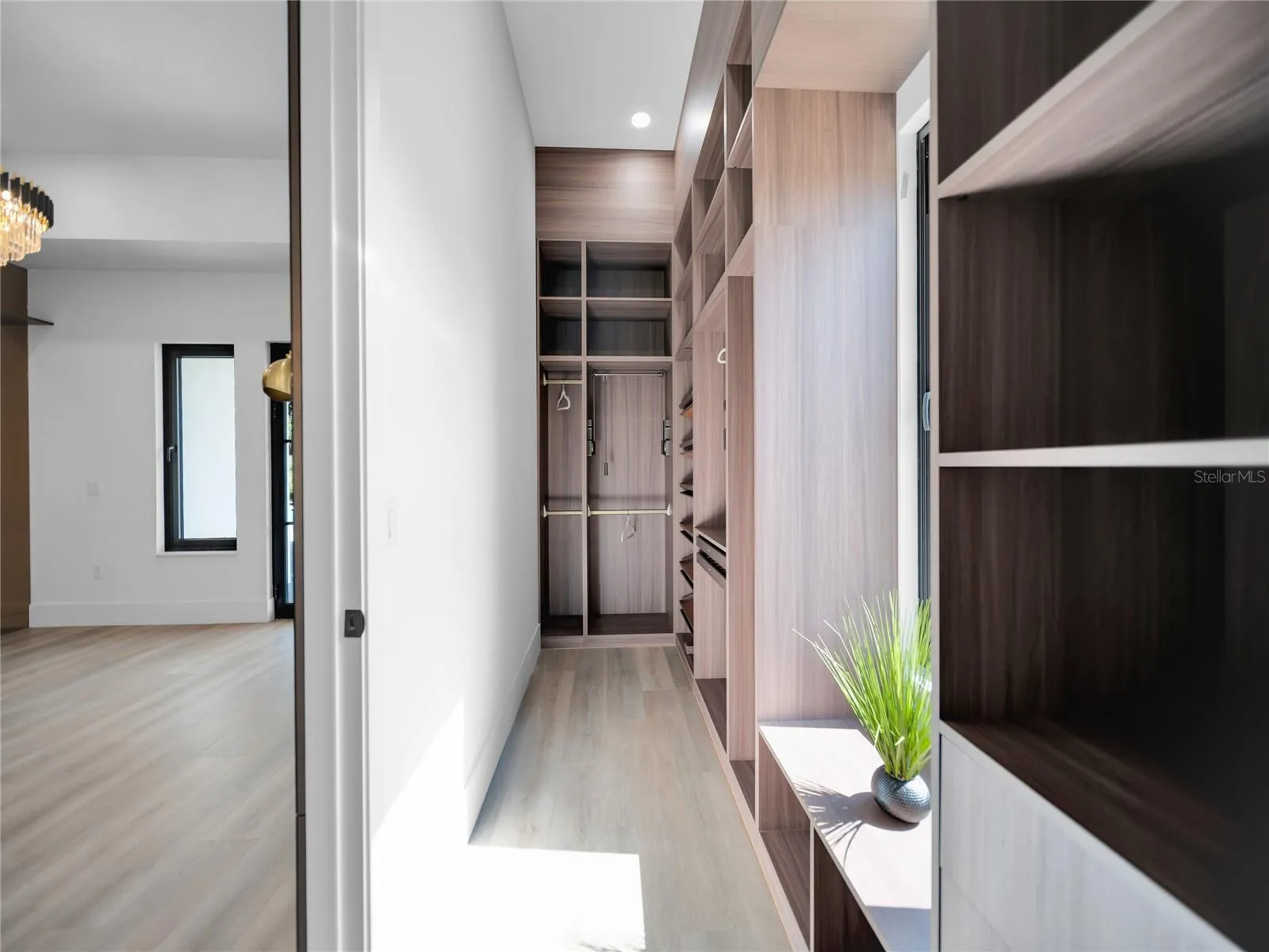 Custom primary closet with built-ins